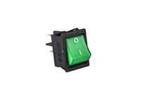 30*22mm Siyah Gövde 2NO Işıklı Terminalli (0-I) Baskılı Yeşil A14 Serisi Anahtar